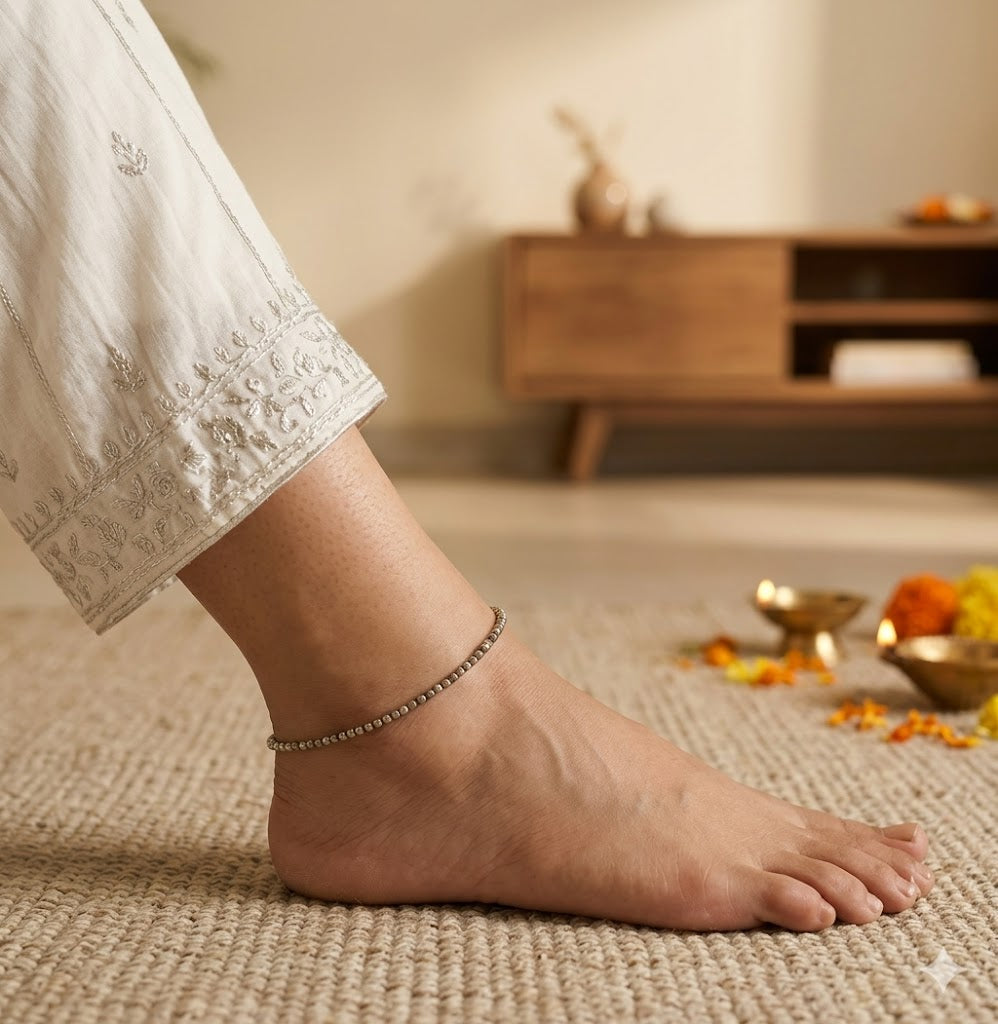 Dhanmayi Pyrite Anklet
